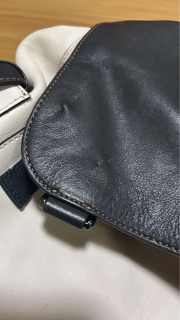 COACH メッセンジャーバッグ ホワイト/ネイビー