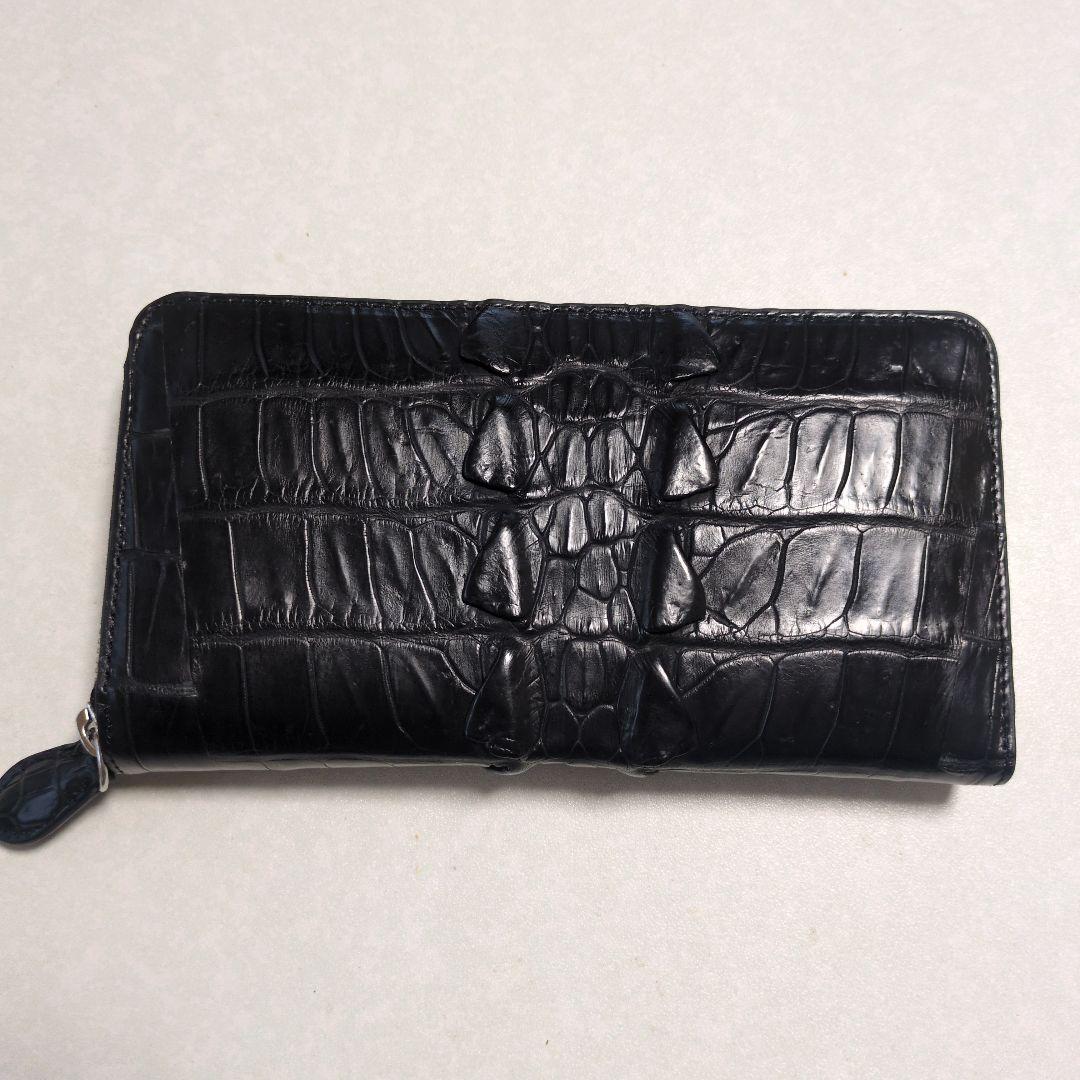 新品　CROCODILE クロコダイルレザー 長財布 ブラック