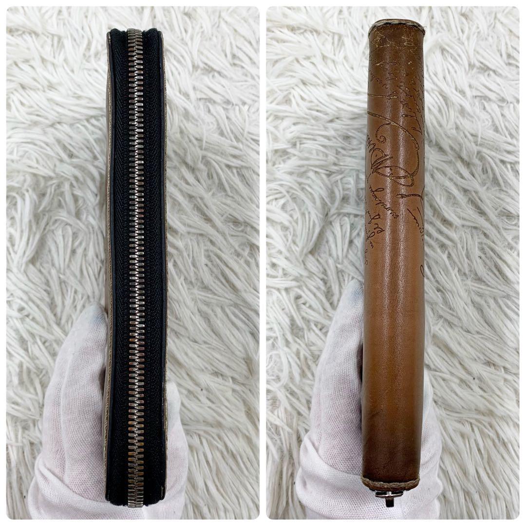 【✨美品✨】ベルルッティ 長財布 カリグラフィ スクリットレザー ブラウン