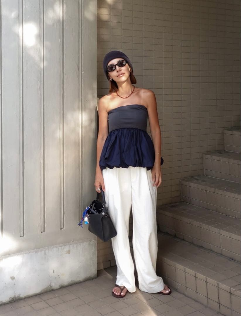 CAVEZA ROSSO 8/7発売 タフタバルーンベアトップ 新品/送料込み