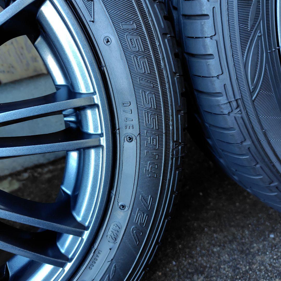 軽自動車用14インチアルミホイールサマータイヤ付。バリ溝美品。