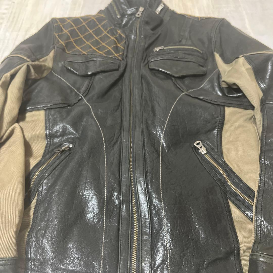 【羊革】MIND BLOW MEN'S BIGI レザー ライダース ジャケット