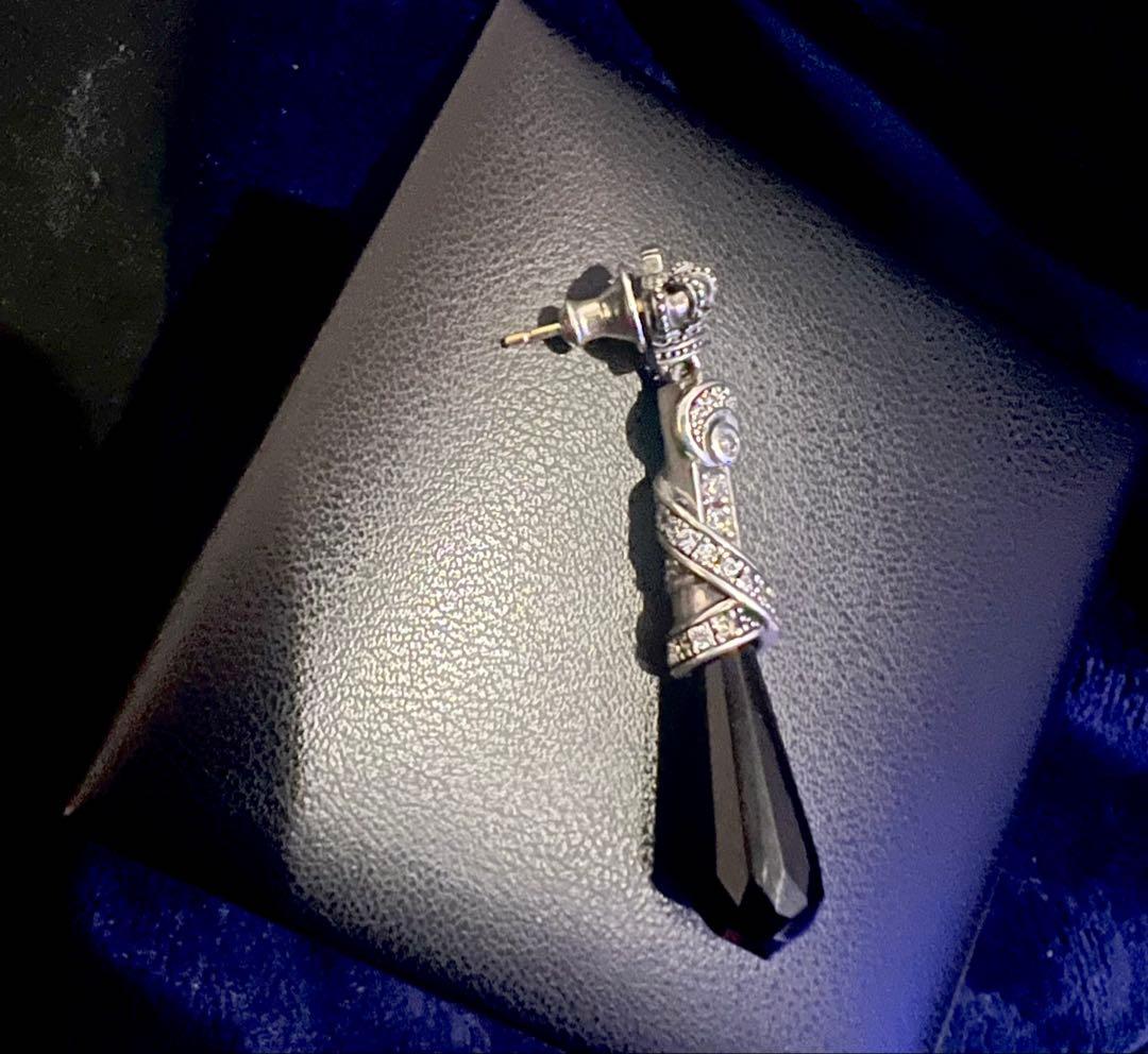 ジャスティンデイビス ROMANTIC TEAR DROP ピアス ONYX