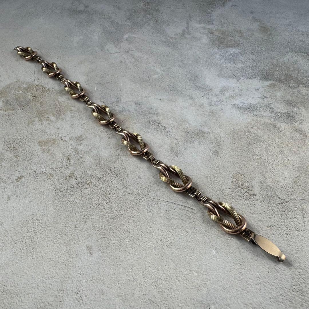ヴィンテージ ノットリンクブレスレット 12K シルバー925 イタリア製