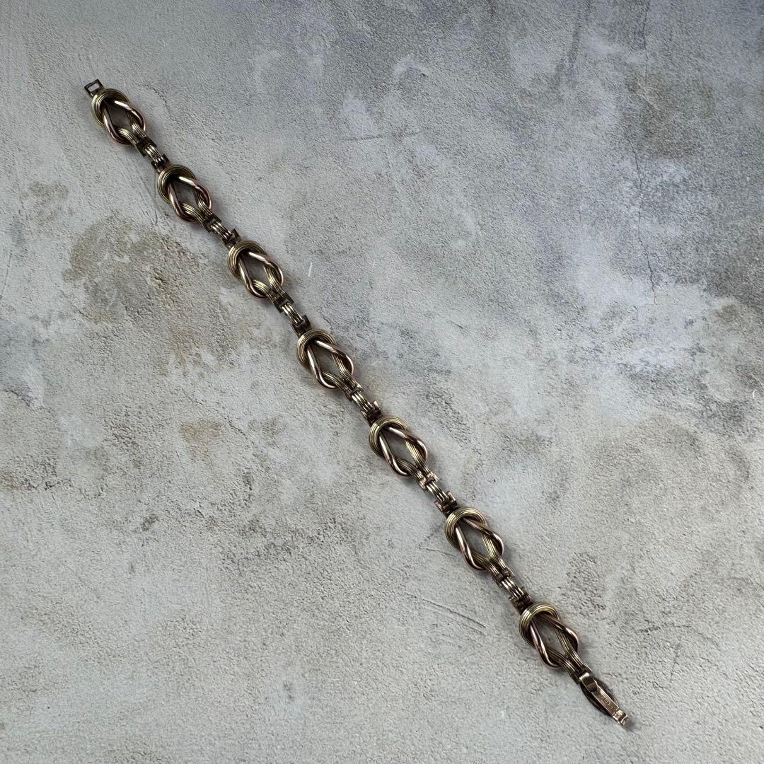 ヴィンテージ ノットリンクブレスレット 12K シルバー925 イタリア製
