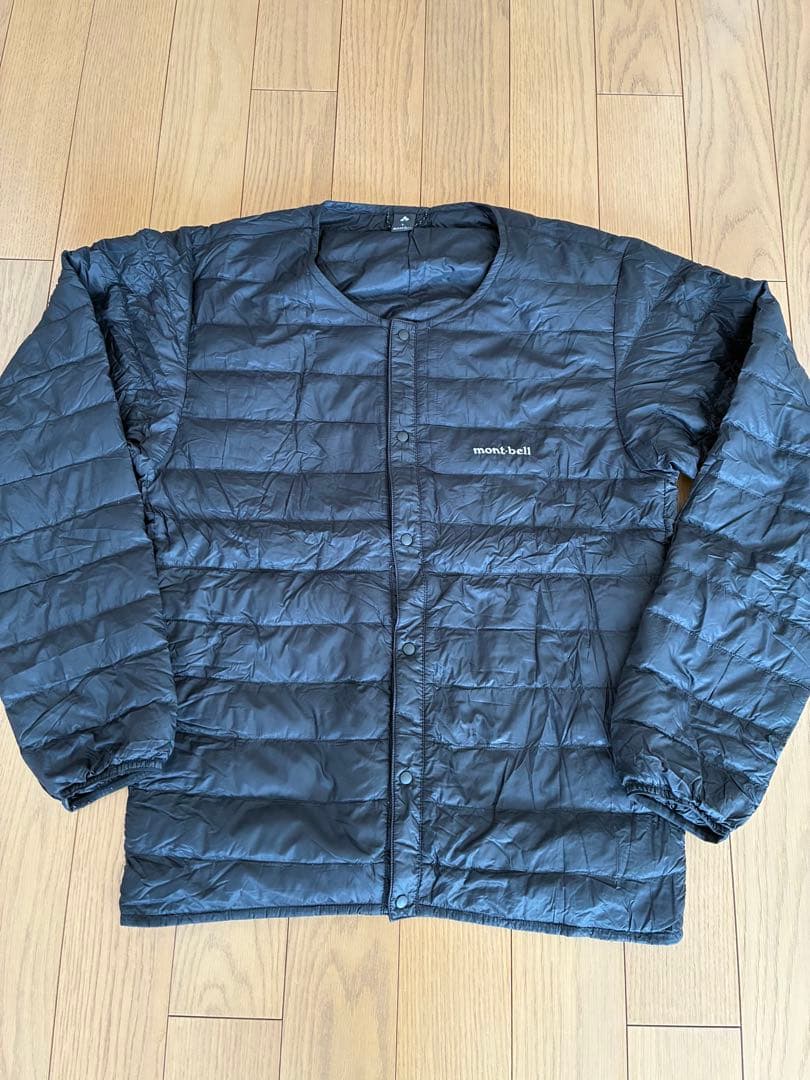 mont-bell ブラック モンベル スペリオダウン ラウンドネック Lサイズ