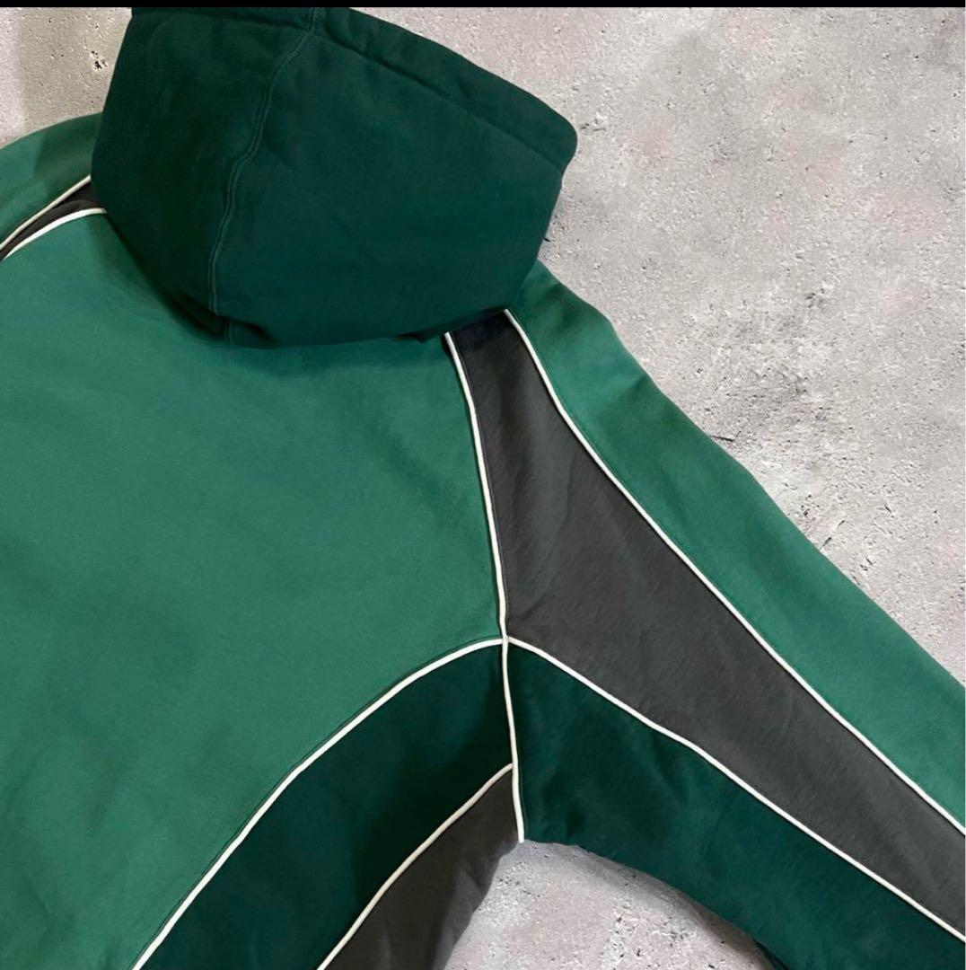 Supreme】トラックパネル ジップパーカー 刺繍 バイカラー 切り替え 緑