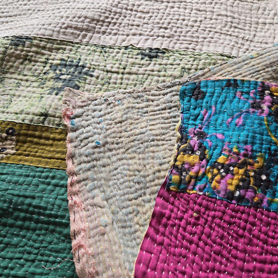 大判サイズ ヴィンテージラリーキルト カンタキルト オールドカンタ④