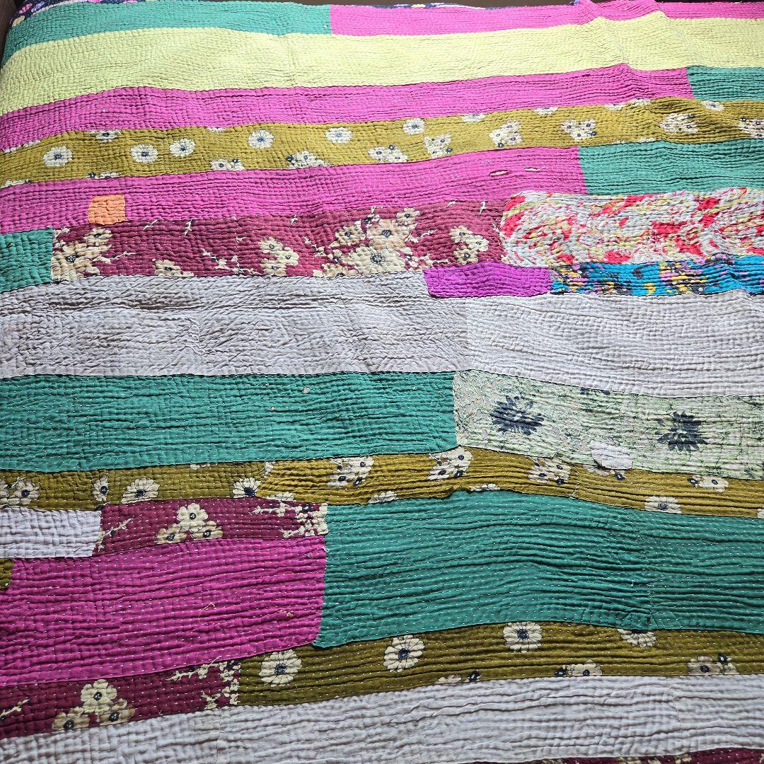 大判サイズ ヴィンテージラリーキルト カンタキルト オールドカンタ④