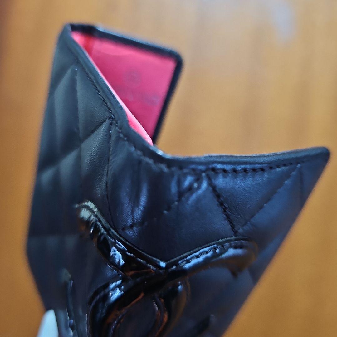 CHANEL キーケース 黒/ピンク キルティング