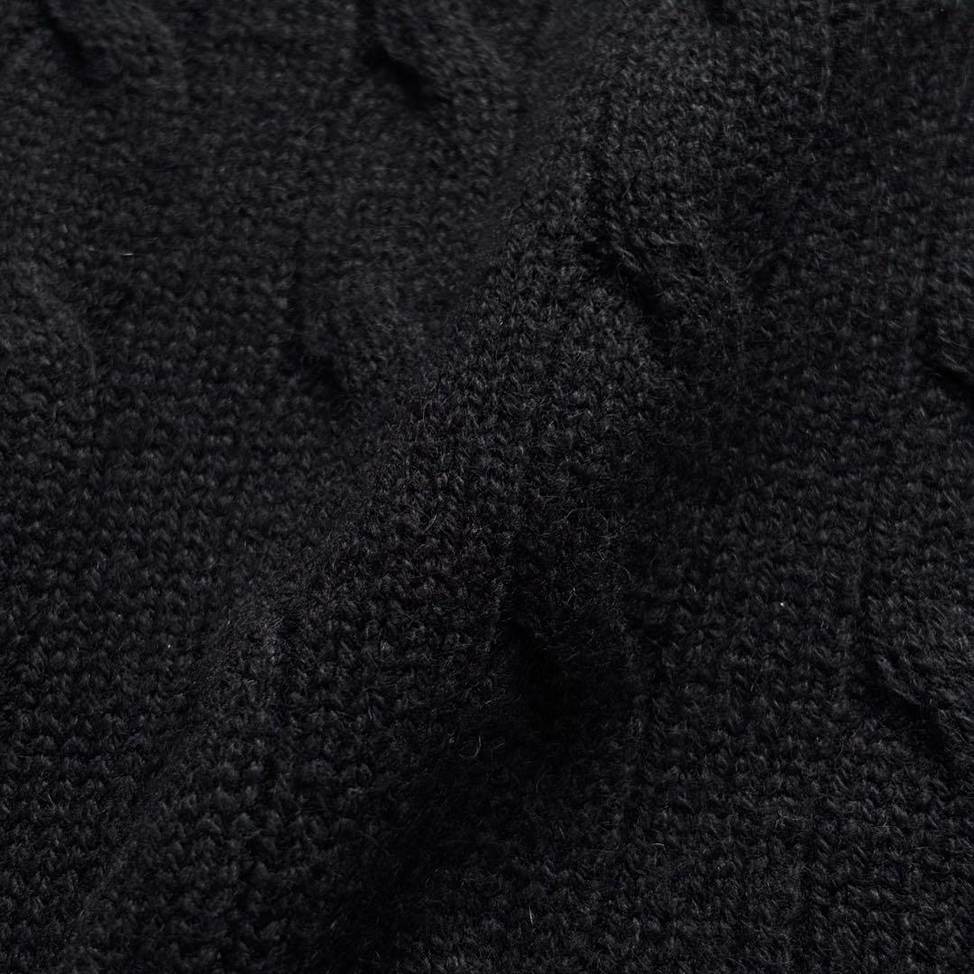 【超希少】ラルフローレン ブラックレーベル カシミヤ100% ケーブルニット M