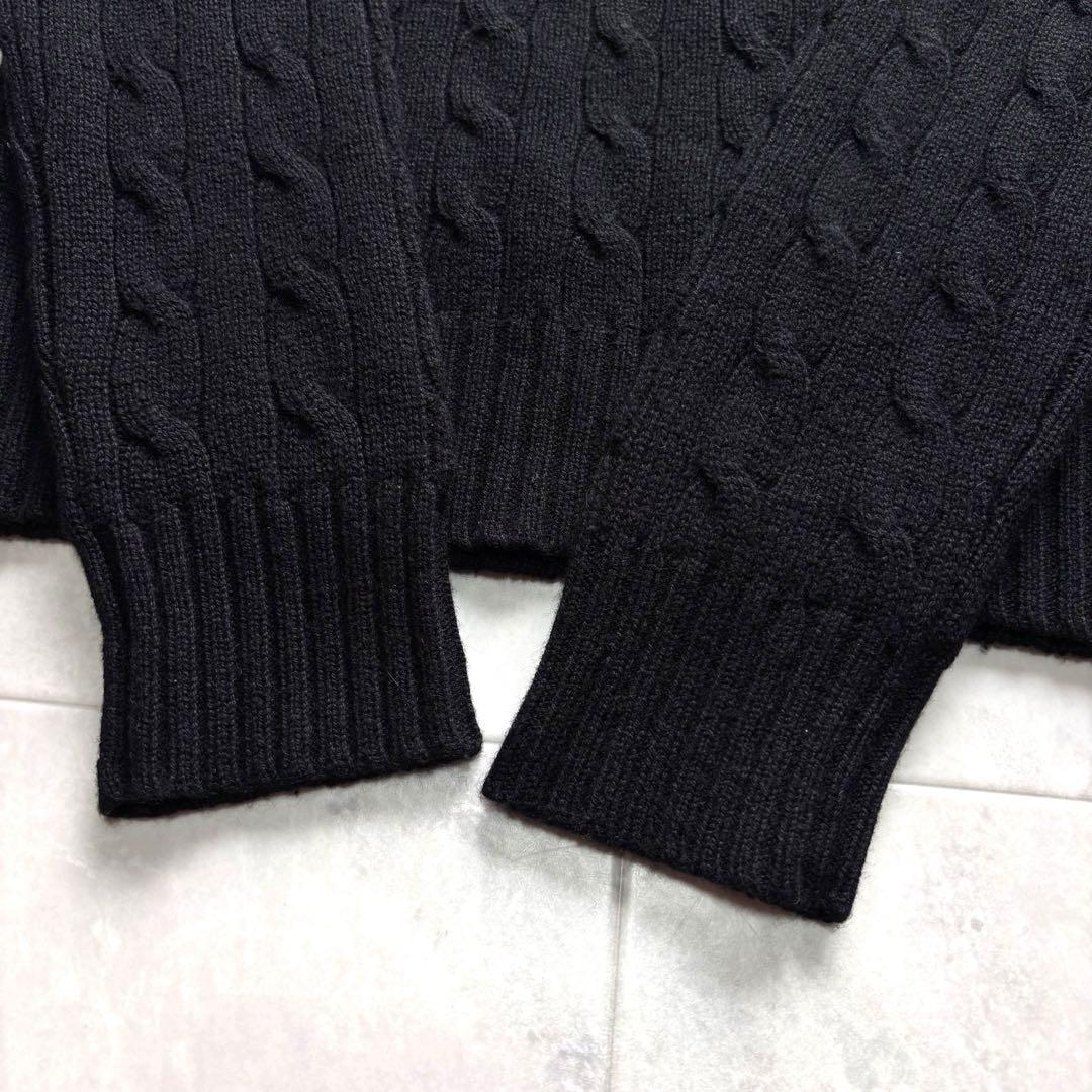 【超希少】ラルフローレン ブラックレーベル カシミヤ100% ケーブルニット M