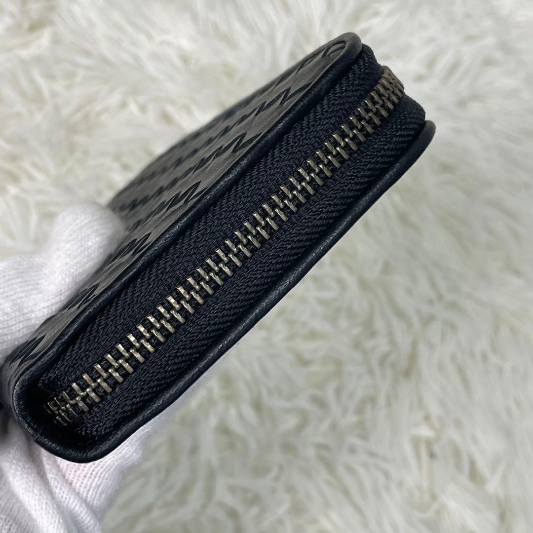 極美品 ラウンドファスナー イントレチャート リッシュブルジョン デンハマノ 黒