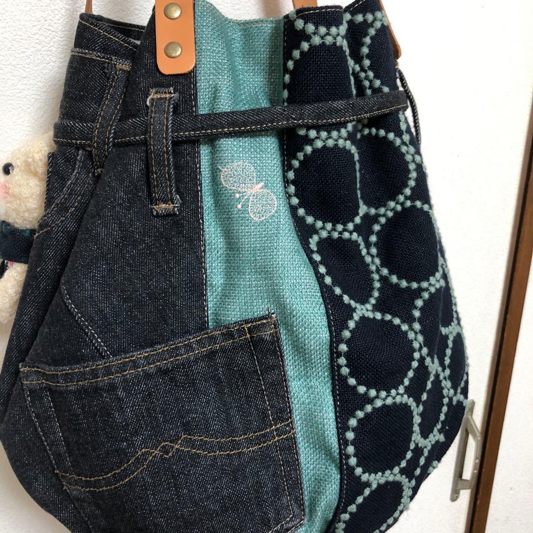 ミナペルホネン ＊ハンドメイド　Poco bag 《タンバリン》リメイクデニム②