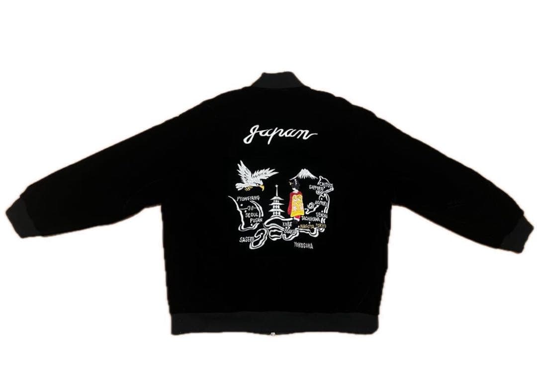 TAION/タイオン　リバーシブル スカジャン ダウンジャケット　ベロア