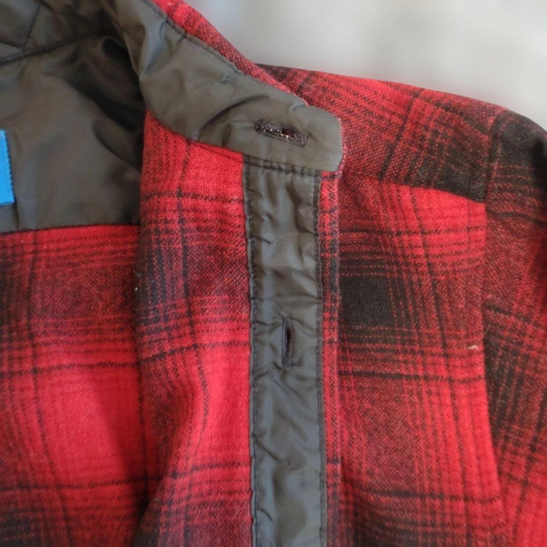 90s ペンドルトン オンブレシャツ 赤黒 アメリカ製　ウール