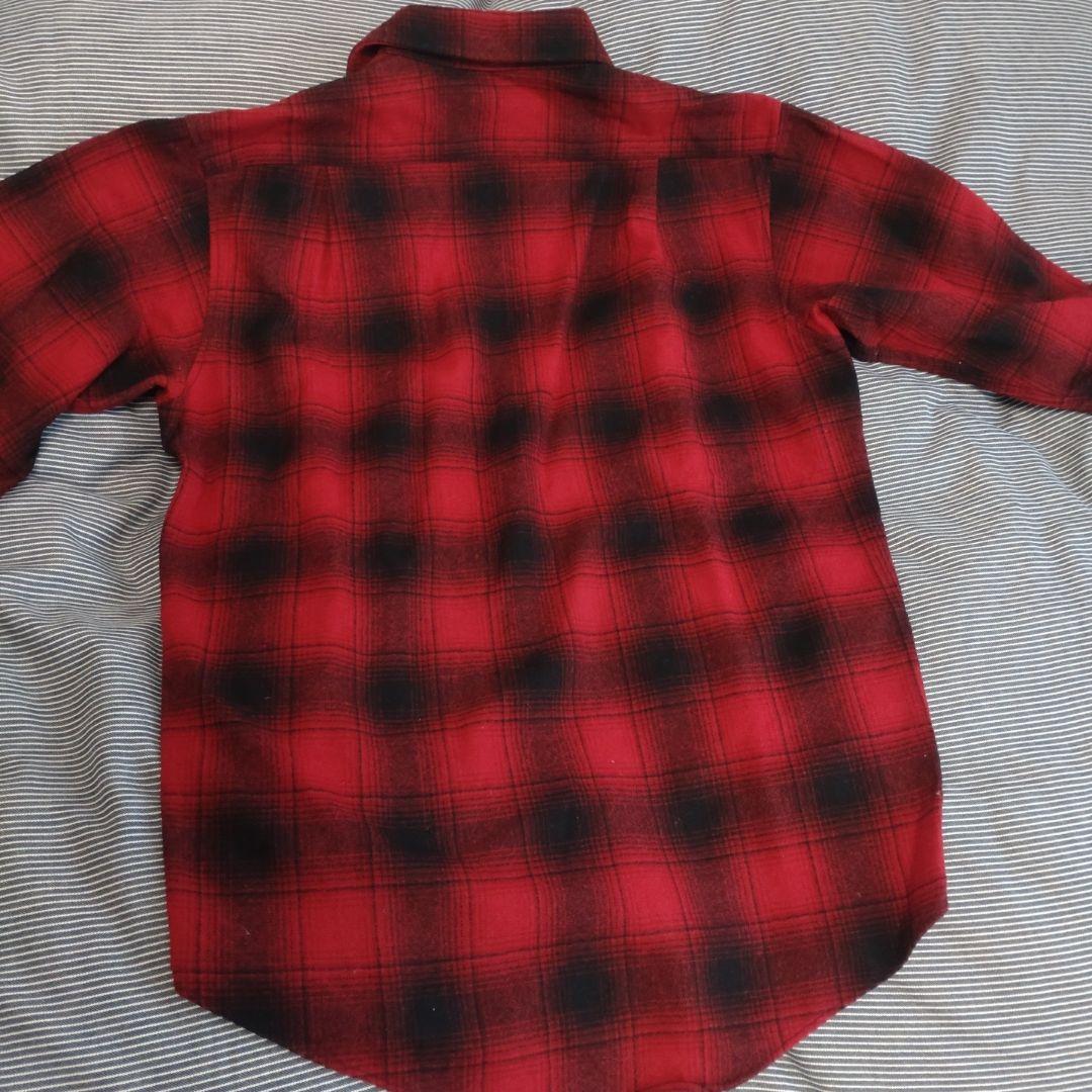 90s ペンドルトン オンブレシャツ 赤黒 アメリカ製　ウール