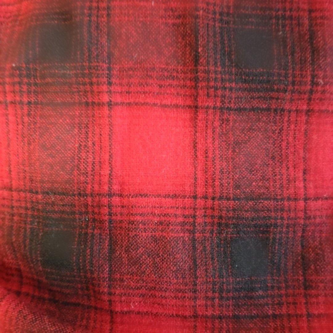 90s ペンドルトン オンブレシャツ 赤黒 アメリカ製　ウール