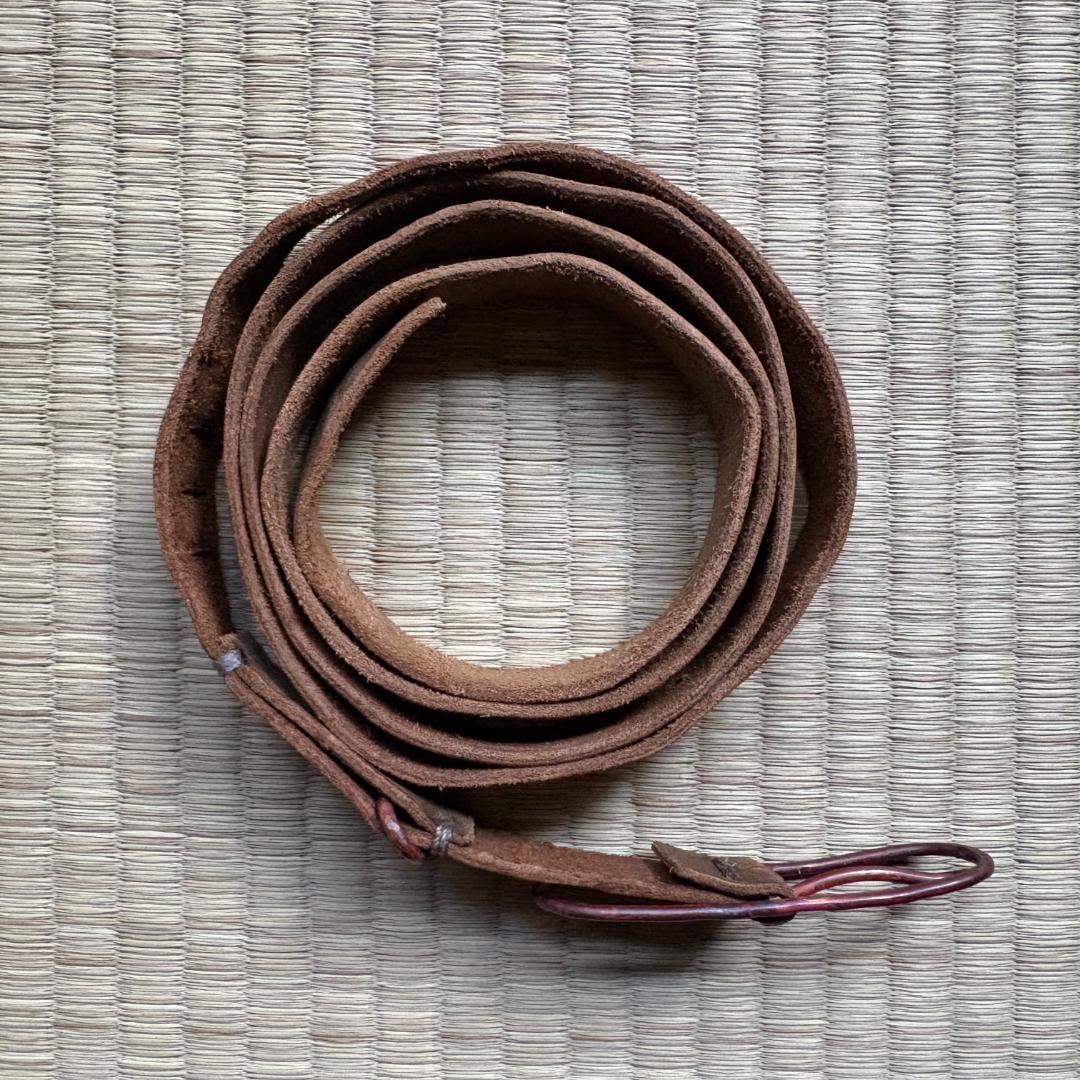【美品】iolom Copper Narrow Long Belt Oliva