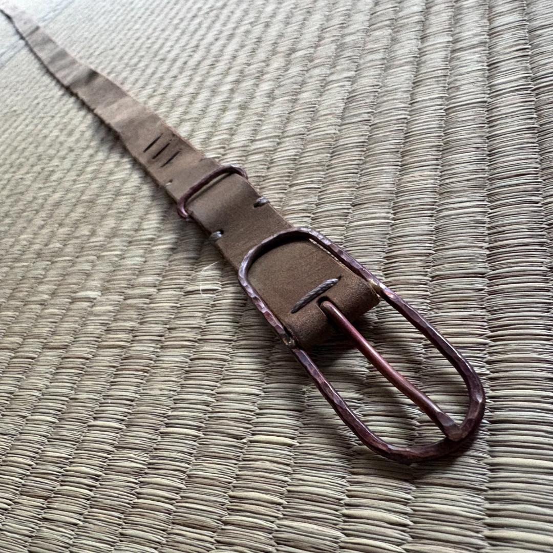 【美品】iolom Copper Narrow Long Belt Oliva