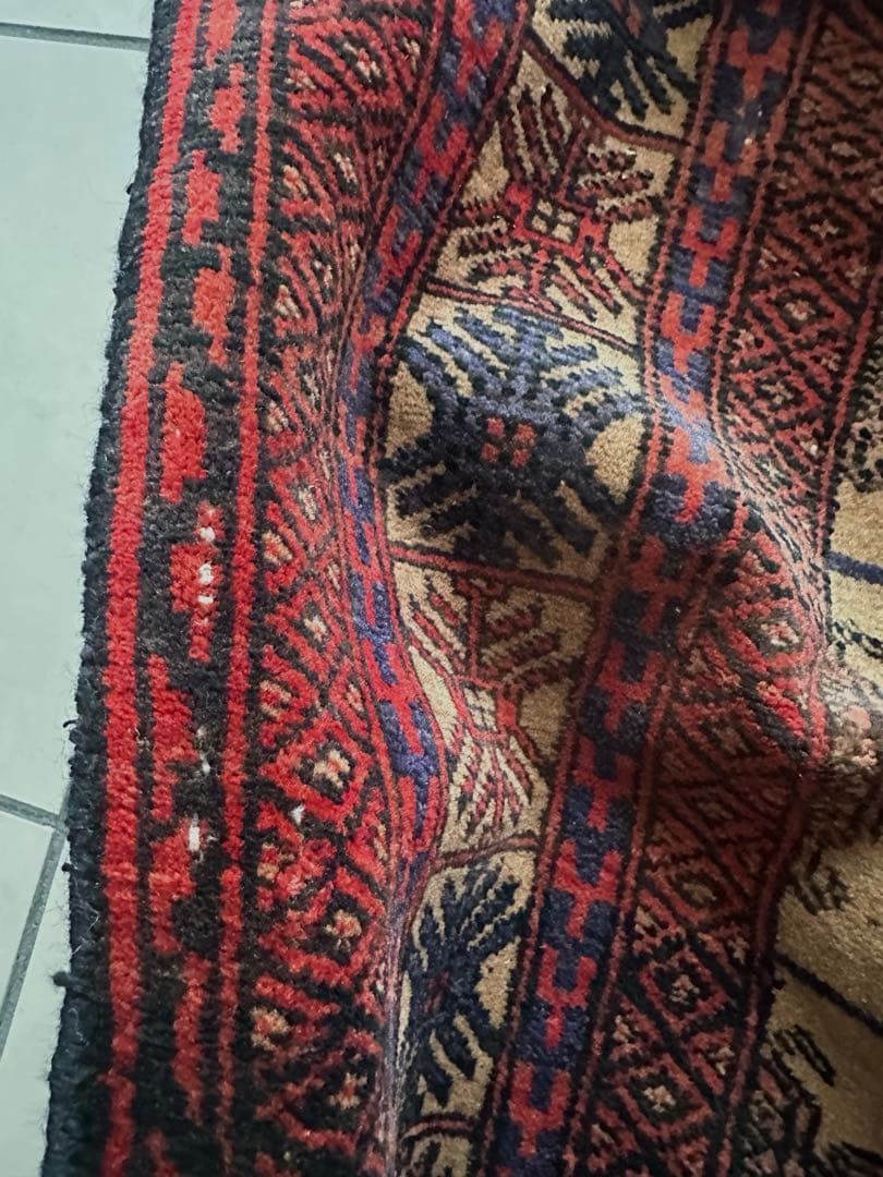 174×121 ヴィンテージラグ　バルーチ　手織ラグ