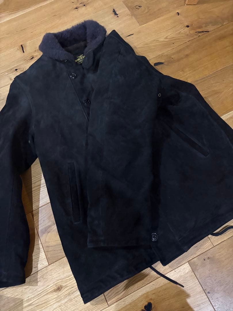 極美品XXL HOUSTON カウスウェードレザー N-1 デッキジャケット44