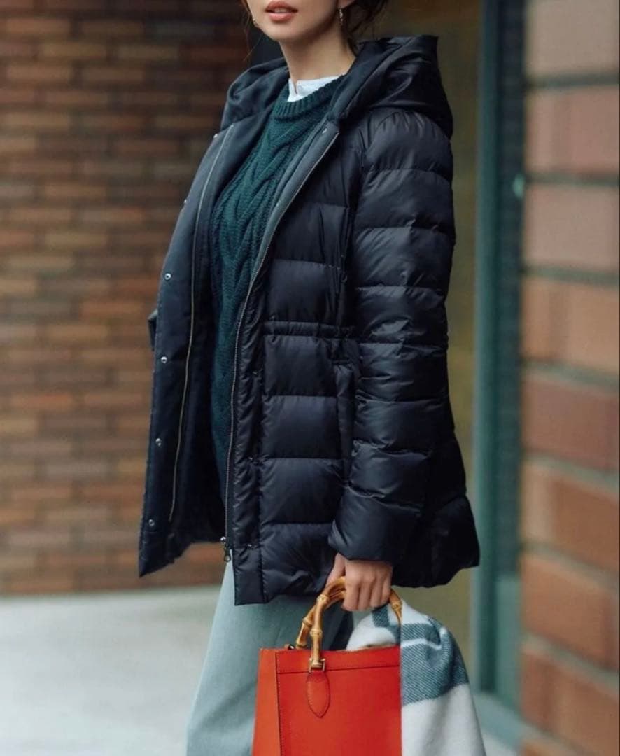 【美品】23区　洗えるシレータフタ ショート ダウンコート38 ブラック