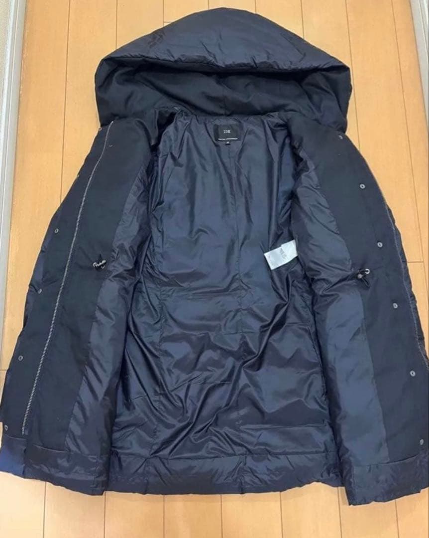 【美品】23区　洗えるシレータフタ ショート ダウンコート38 ブラック