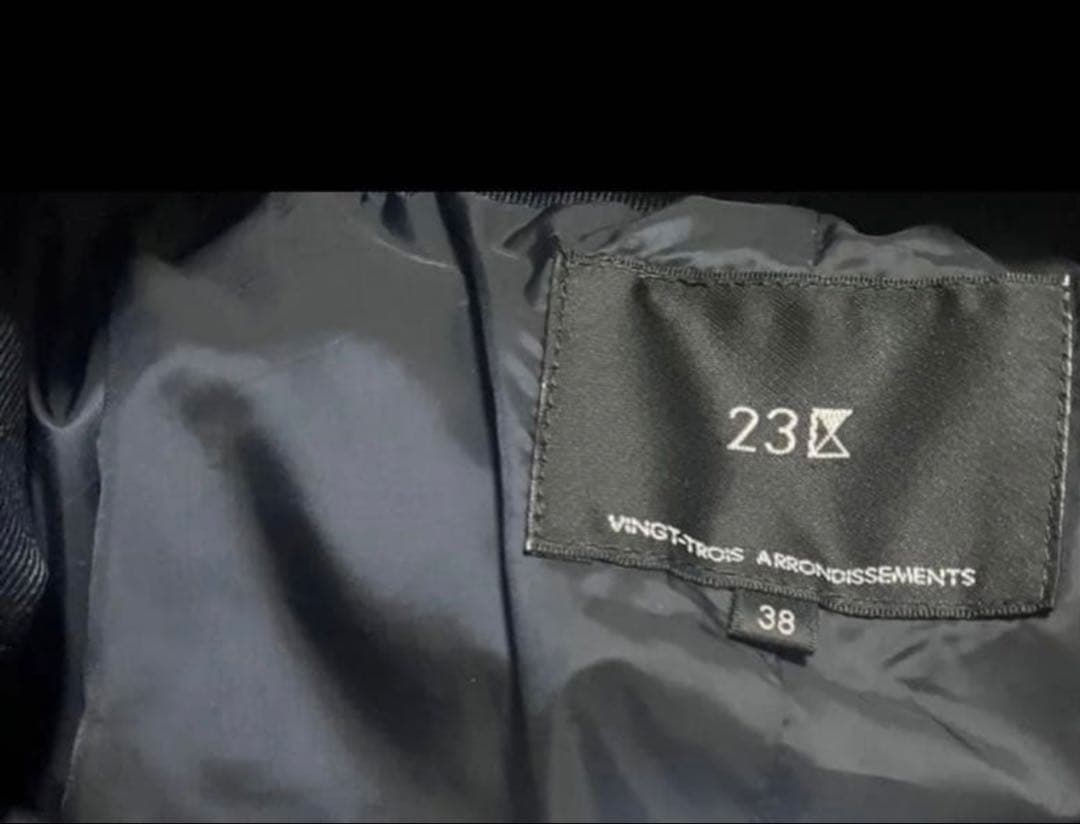 【美品】23区　洗えるシレータフタ ショート ダウンコート38 ブラック