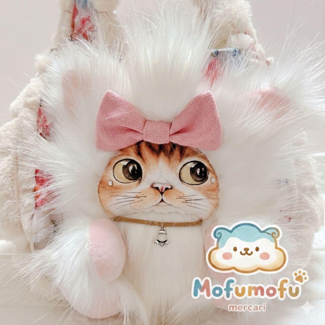 ゆ*ら様 コヤンイサムチョン ふわもこ トートバッグ 猫ちゃん 花柄×ファー