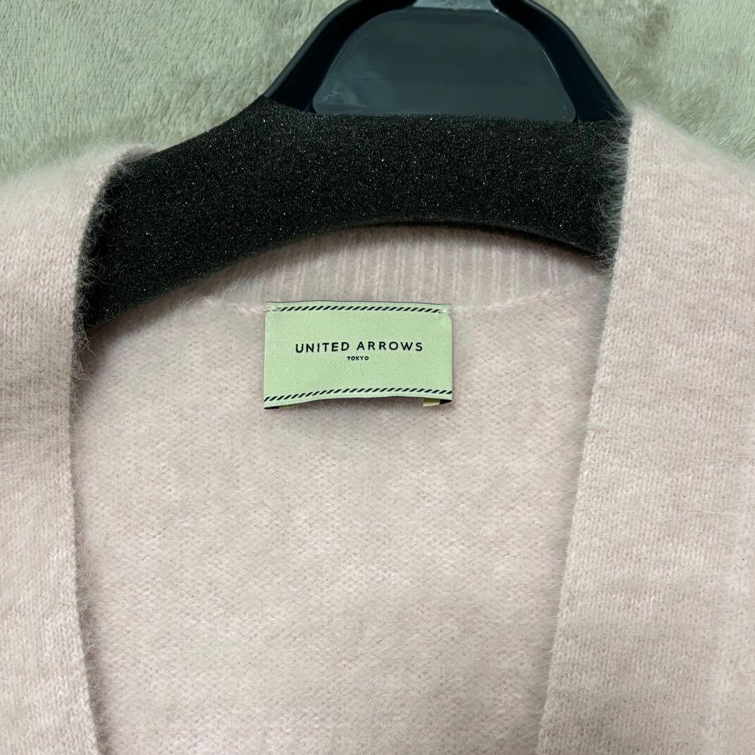 美品 UNITED ARROWSフォックスカシミヤ ミドル カーディガン ピンク