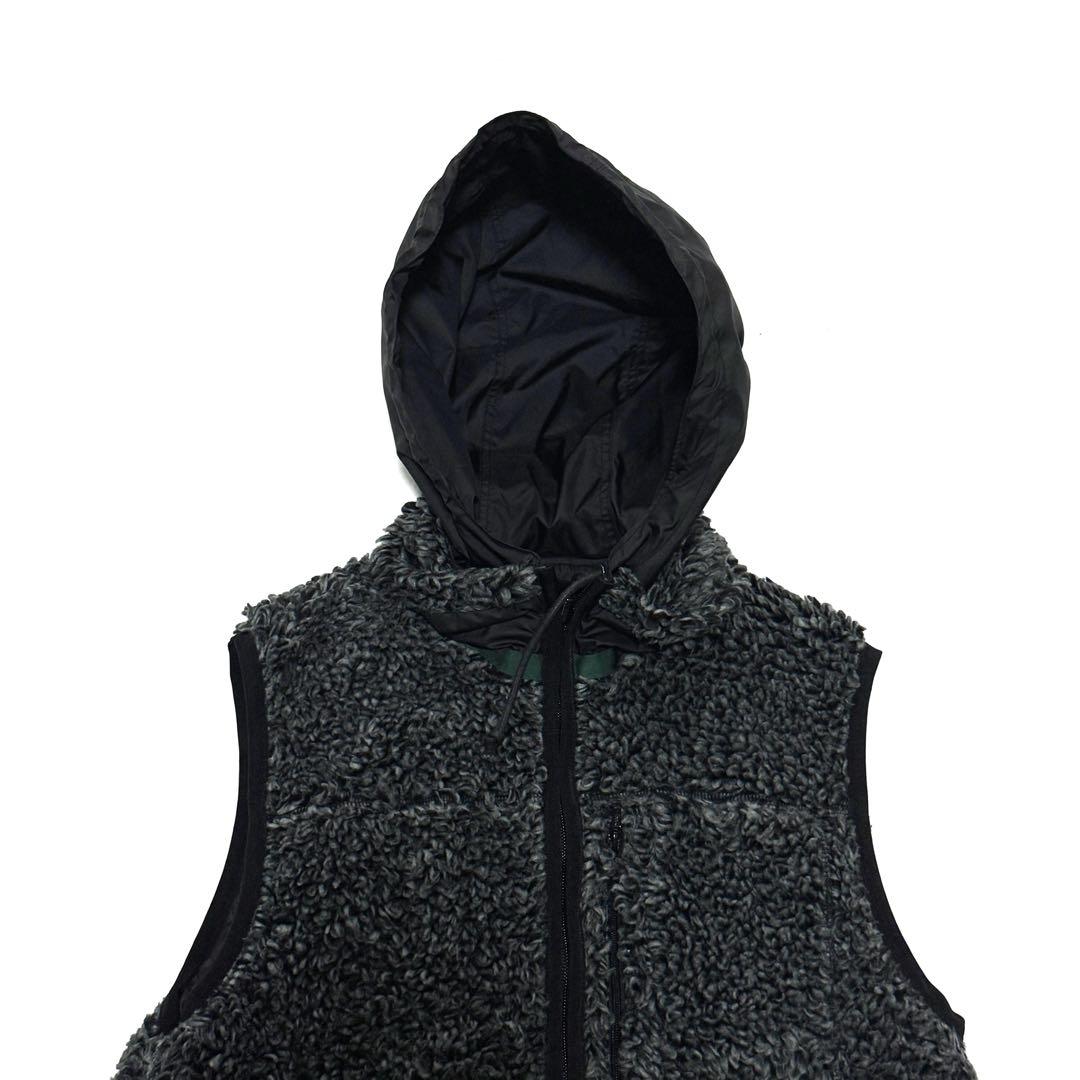 美品 サカイ 日本製 リバーシブル フリース ベスト グレー×ブラック メンズ2