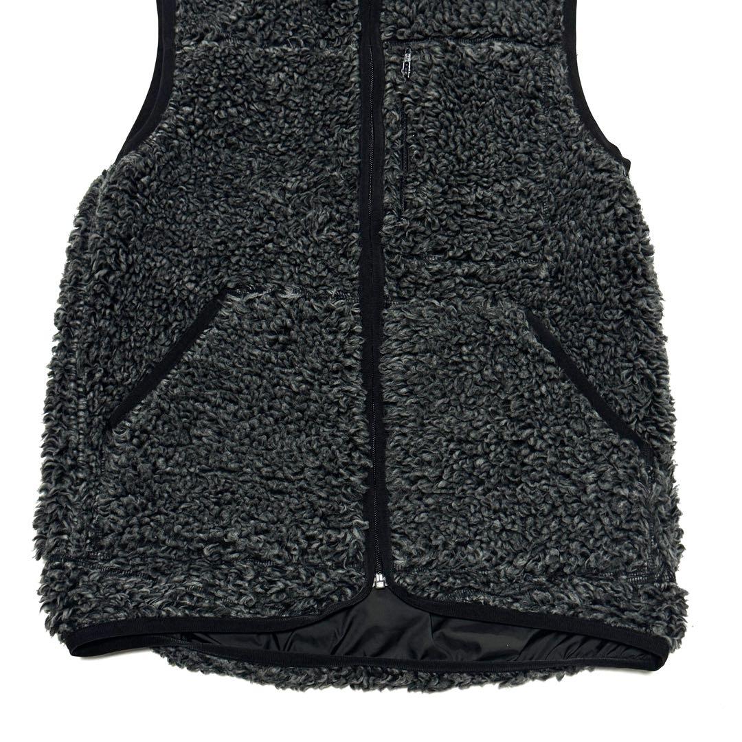 美品 サカイ 日本製 リバーシブル フリース ベスト グレー×ブラック メンズ2