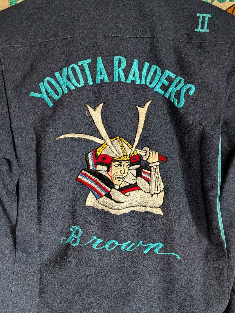 和柄ボーリングシャツ 武者柄