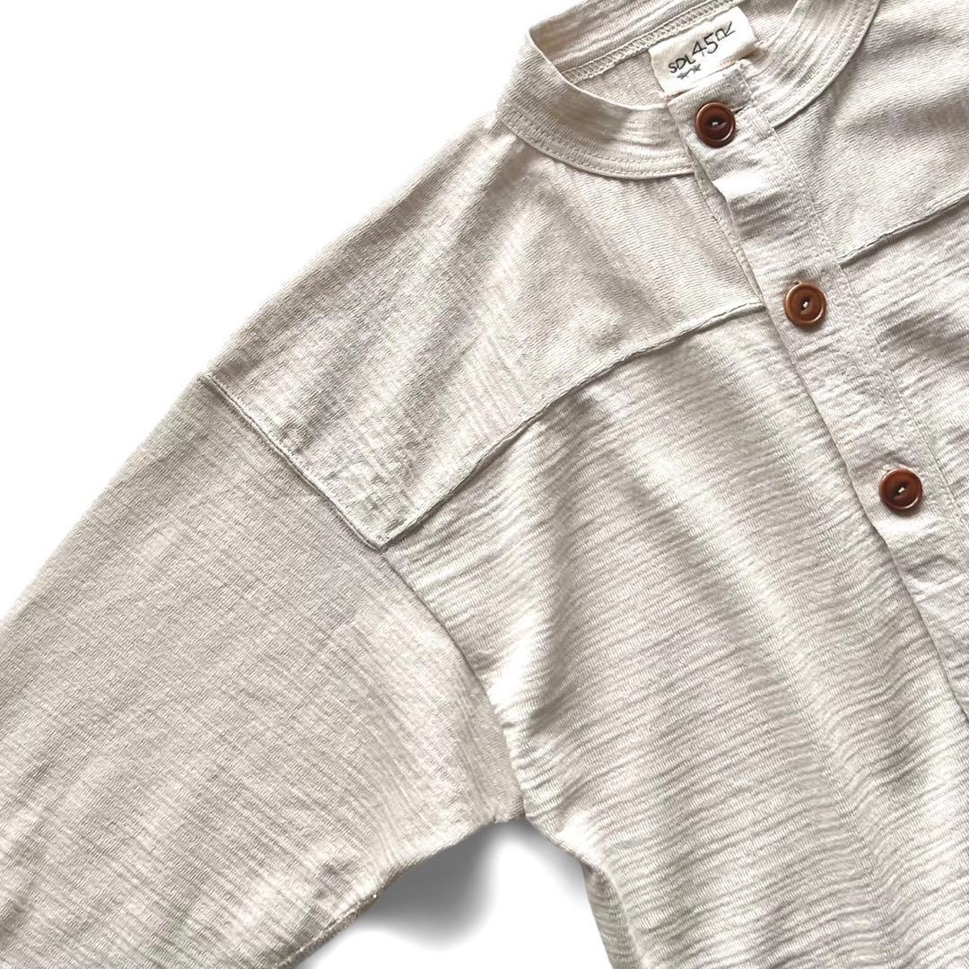 【極美品】45R/でこぼこギマニットソーの908カーディガン/ベージュ