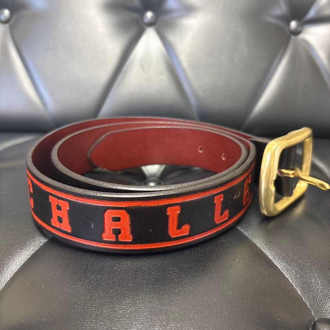 【美品】CHALLENGER ベルト 黒×赤