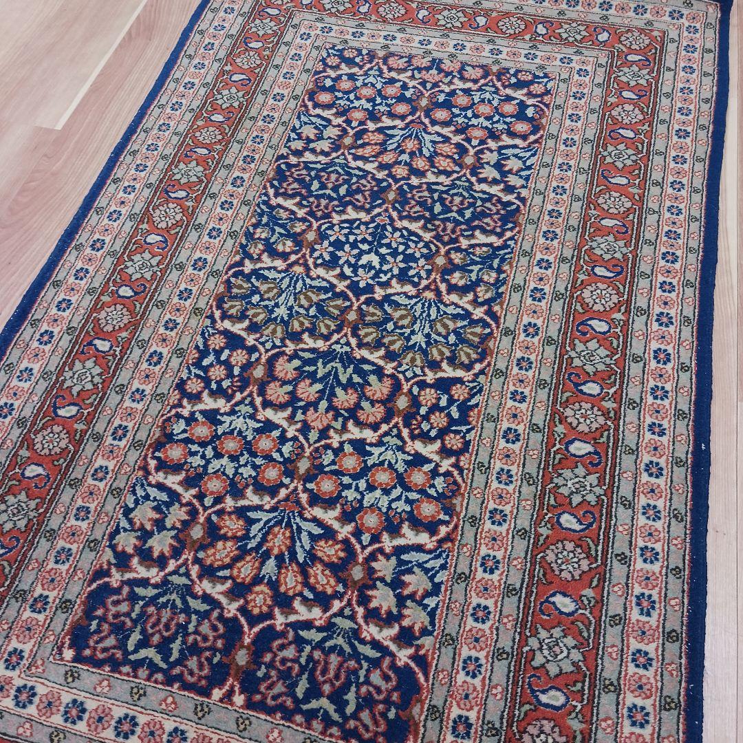 Y2742 トルコ絨毯 ヘレケ ウール×コットン 手織り 154×91㎝