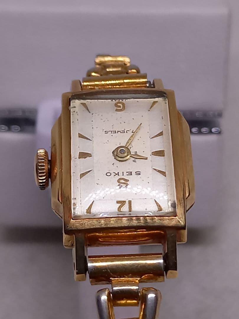 SEIKO K18ゴールド 時計　レディース　Sマーク　蛇　ART DECO