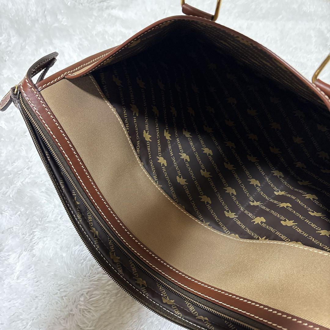 【新品】ハンティングワールド 高級ビジネスバッグ タグ付き 2WAY A4収納可