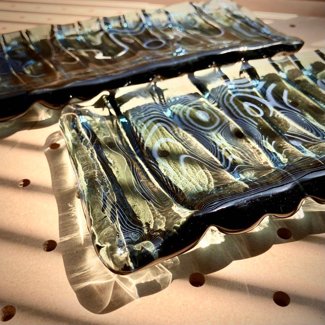 ★sghr■ウェーブ■長方形プレート30cm■3枚セット■