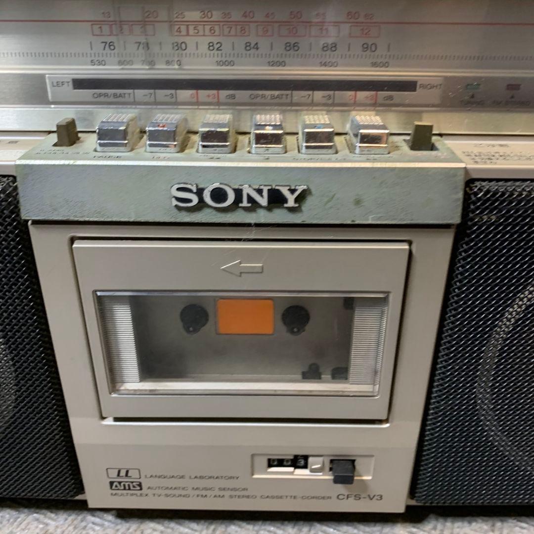 J386\" SONY CFS-V3 カセットデッキラジオ昭和レトロ