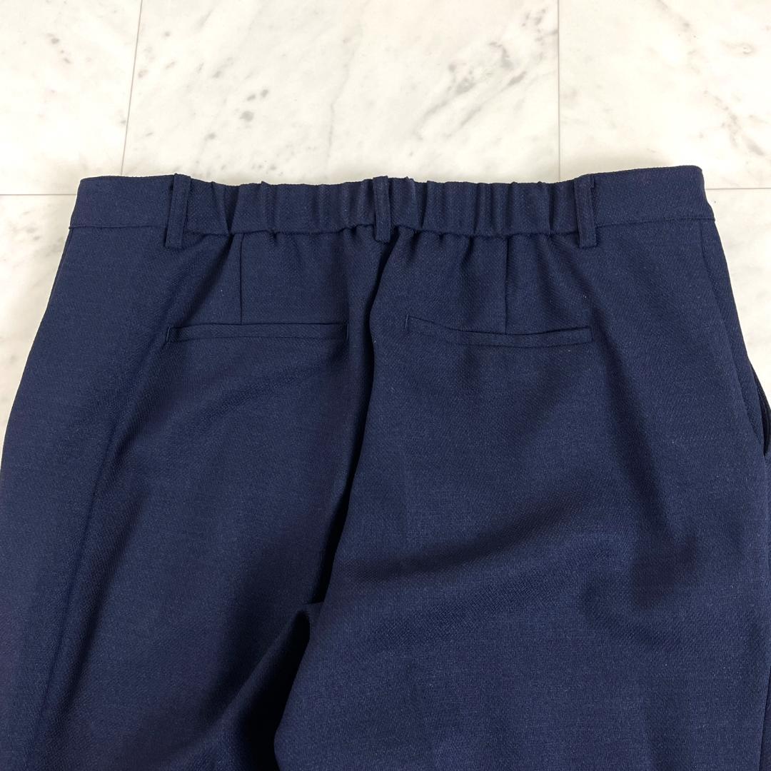 大きいサイズ 17号 ノーカラー パンツスーツ 4L ラズベリーベレット 紺色