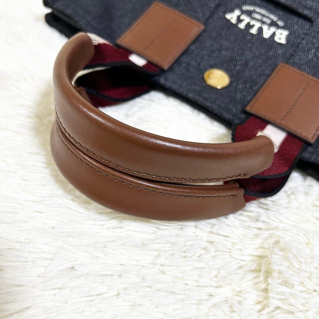 【未使用級】 BALLY トートバッグ キャンバス ネイビー インディゴ