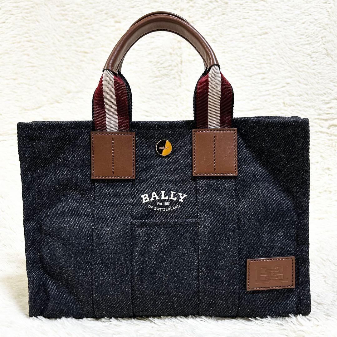 【未使用級】 BALLY トートバッグ キャンバス ネイビー インディゴ