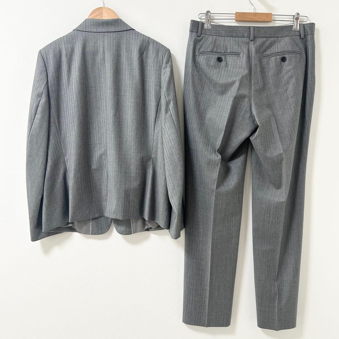 23区 パンツスーツ　セットアップ　グレー　ストライプ　46 44