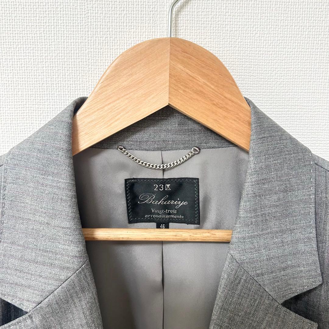 23区 パンツスーツ　セットアップ　グレー　ストライプ　46 44