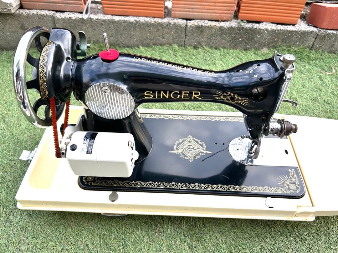 SINGER シンガー　縫えるアンティークミシン　モーター付き
