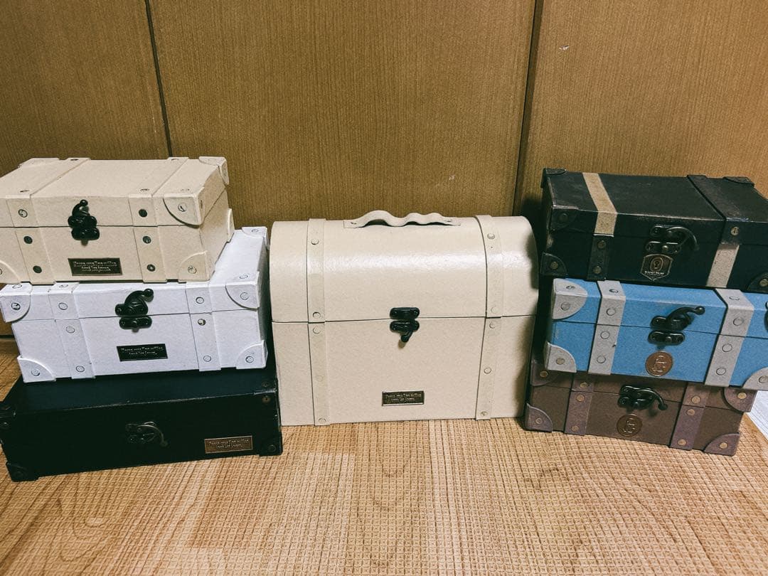 新品トランク風トレジャーBOX アンティークBOX 小物入れ7点セット