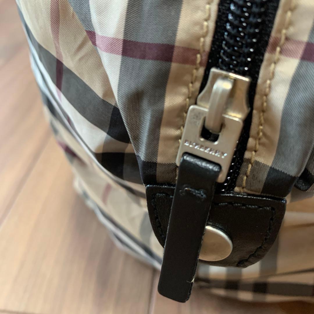 チェック柄 折りたたみボストンバッグとポーチ　バーバリー