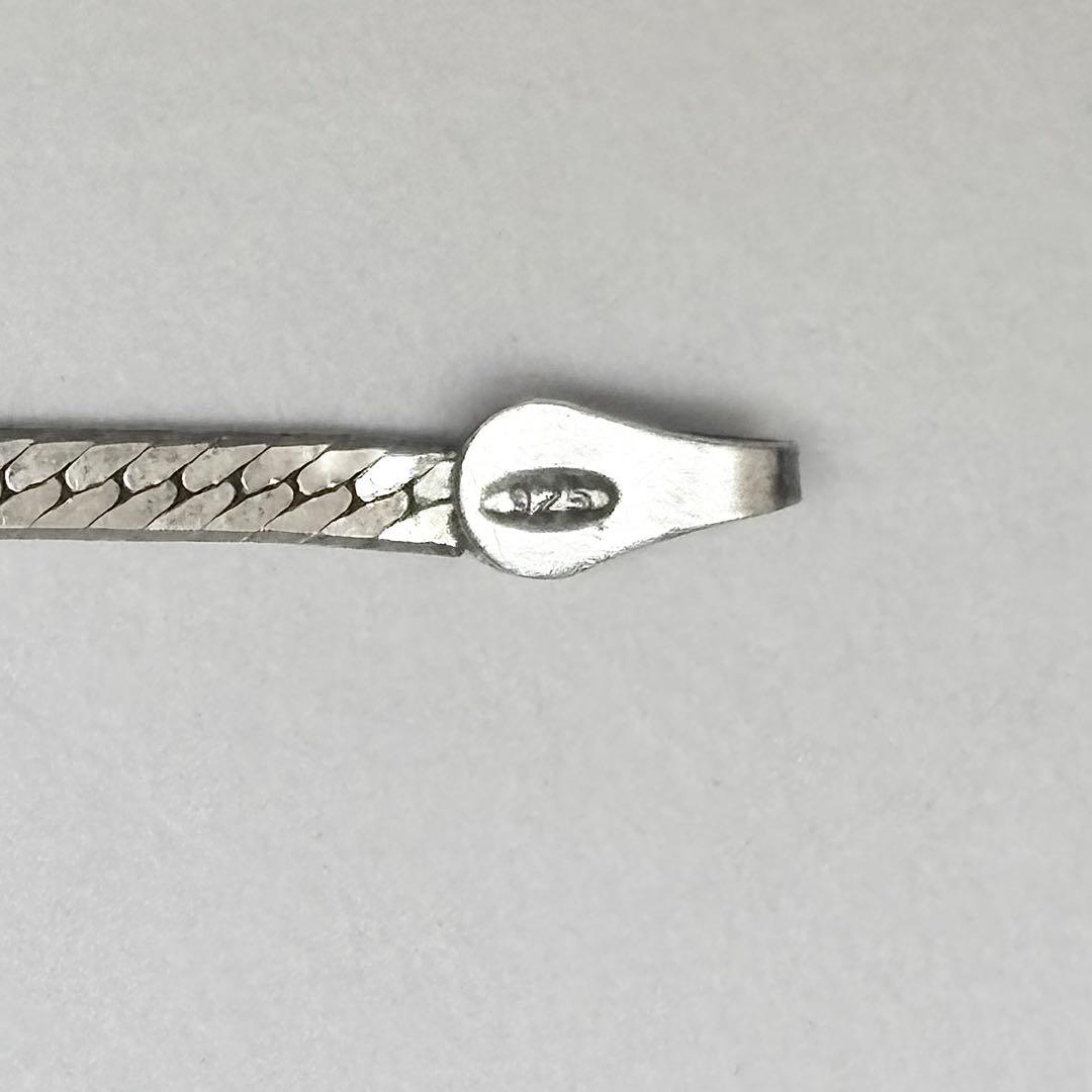 ITALY製 925 ヴィンテージ 編み込み ヘリンボーンチェーン ブレスレット